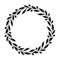 Olive branch wreath circle frame vector