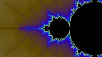 beau zoom sur la fractale mathématique infinie de l'ensemble de mandelbrot. video