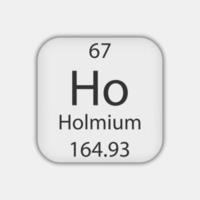 Holmium symbol. Chemical element of the periodic table. Vector illustration.