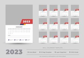 2023 Wall Calendar Template vector