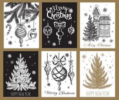 Christmas design element in doodle style. Hand drawn. vector