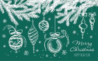 Christmas pattern in sketch style. Hand drawn illustration. vector