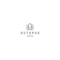 Octopus line logo icon design template flat vector