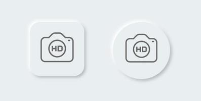 Hd resolution line icon in neomorphic design style. High definition signs vector illustration.
