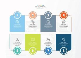 Square infographic with 8 steps, process or options. vector