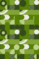 Geometric pattern seamless Green with circles and rectangles Vector image