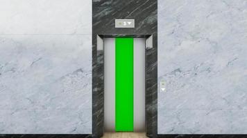 video de animación en pantalla verde para la apertura y cierre de la puerta del ascensor del vestíbulo
