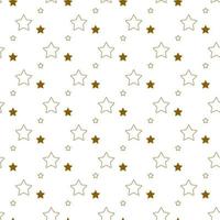 Seamless pattern with gold stars. Use for kids fabric, postcards, textile. Cute background vector