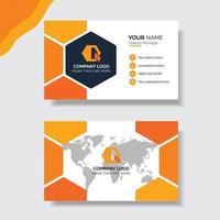 Orange creative business card template vector
