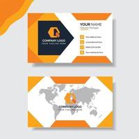 tarjeta de visita profesional moderna naranja vector