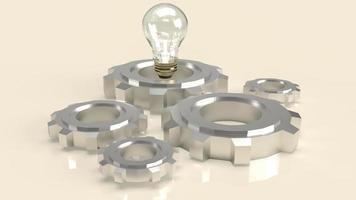 The lightbulb and gear for creative or idea concept 3d rendering photo