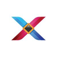 diseño inicial del logotipo de la letra x vector