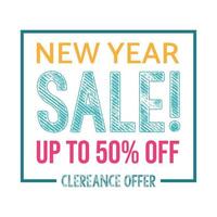 New year sale discount banner template vector