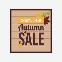 Autumn sale with leaf fall vector image