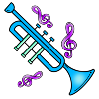 The blue trumpets and music png