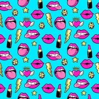 Seamless pattern with fashion patches. vector