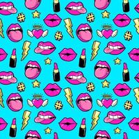 Seamless pattern with fashion patches. vector