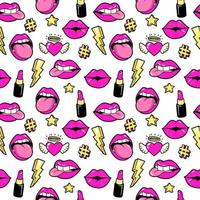 Seamless pattern with fashion patches. vector