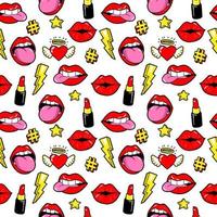 Seamless pattern with fashion patches. vector