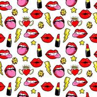 Seamless pattern with fashion patches. vector