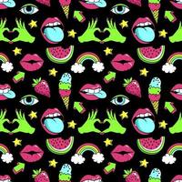 Seamless pattern with fashion patches. vector