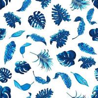 Tropical seamless pattern with palm leaves. vector