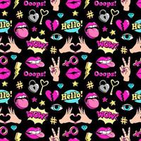 Seamless pattern with fashion patches. vector