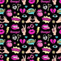 Seamless pattern with fashion patches. vector