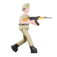 Veteranencharakter mit Waffe laufen png