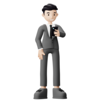 Business Man Holding Phone png