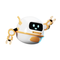 3D Robot Mascot Flying png