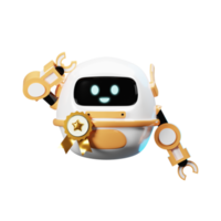 3d robot mascotte insigne png