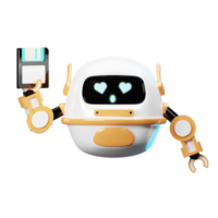 mascota robot 3d traer disco png