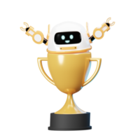 3D Robot Mascot Champion png