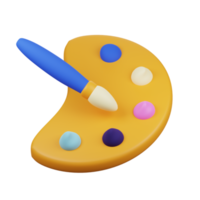 paleta de pintura de icono 3d png