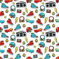 Seamless pattern in cartoon 80s-90s comic style. vector