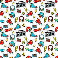 Seamless pattern in cartoon 80s-90s comic style. vector