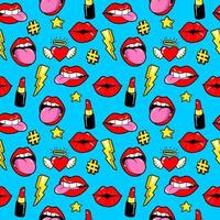 Seamless pattern with fashion patches. vector