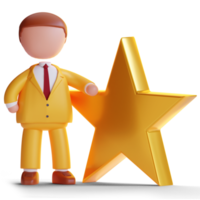 3d businessman with star png