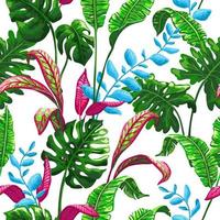 patrón tropical sin costuras con hojas de palma. vector