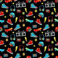 Seamless pattern in cartoon 80s-90s comic style. vector