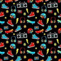 Seamless pattern in cartoon 80s-90s comic style. vector