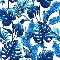 Tropical seamless pattern with palm leaves. vector