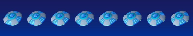 Flying ufo saucer animation sprite sheet effect vector