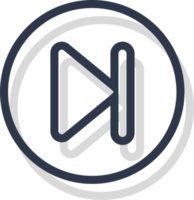 próximo ícone para a interface do botão do media player. símbolo de navegação de player de vídeo e áudio no estilo de design de linha. png