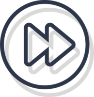 Vorwärtssymbol für die Schaltflächenschnittstelle des Media Players. Video- und Audioplayer-Navigationssymbol im Liniendesign-Stil. png