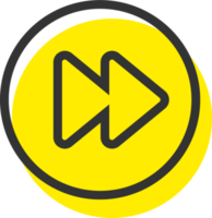 Forward icon for media player button interface. Video and audio player navigations symbol in line design style. png