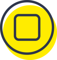 Stop icon for media player button interface. Video and audio player navigations symbol in line design style. png