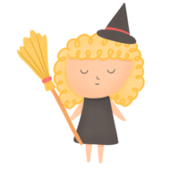 hand drawn witch design for sticker png