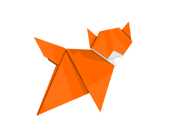 design de arte de origami - gato png